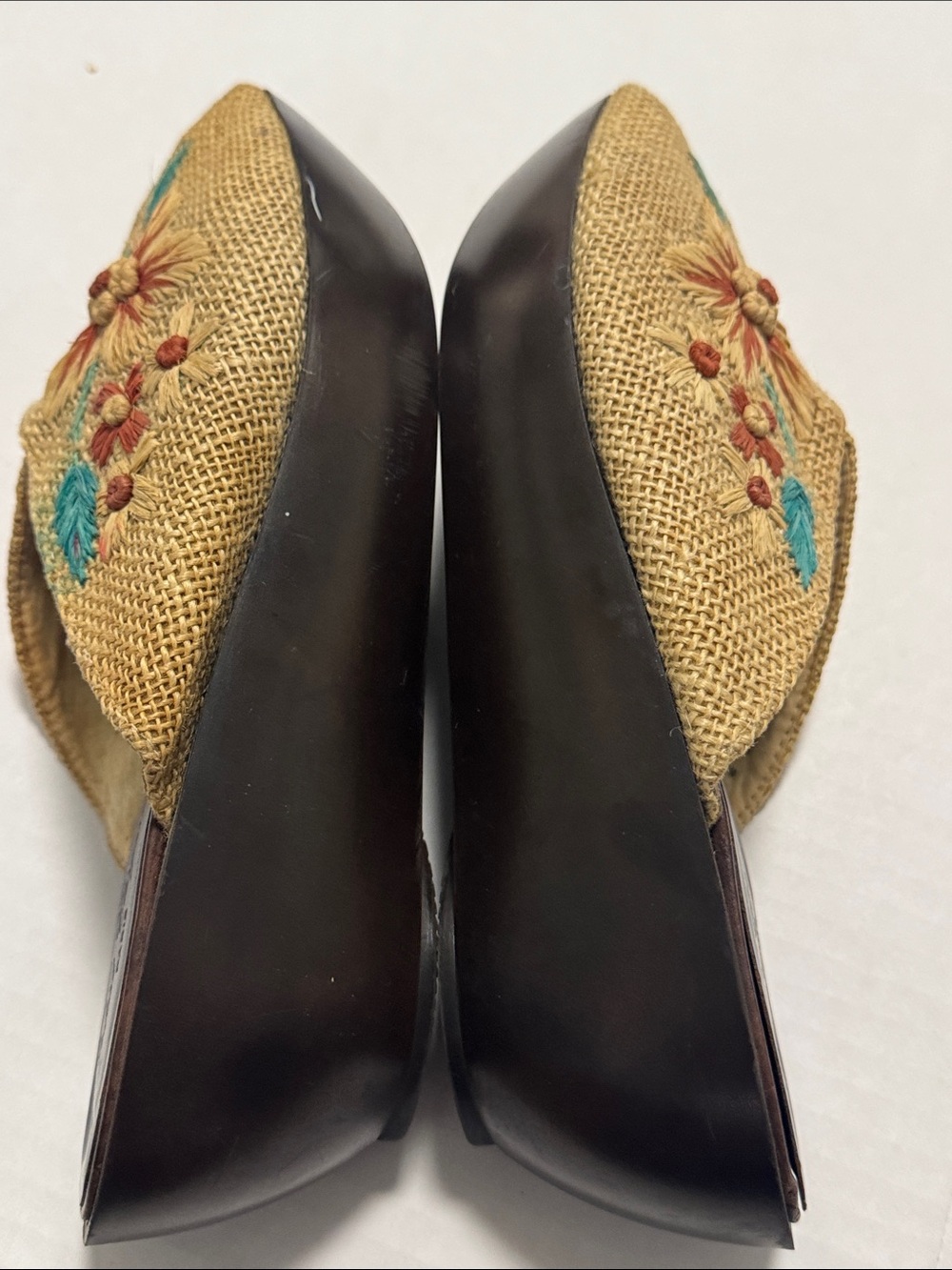 Robert Clergerie Embroidered Raffia Mules Vintage Women’s Size 9.5 - Picture 7 of 9